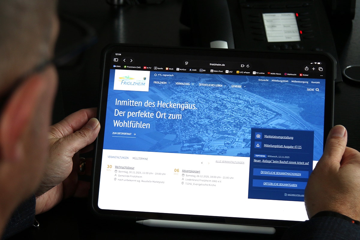 iPad Ansicht des neuen Webauftrittse